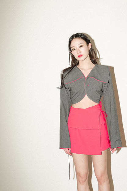 KIKU REVERSIBLE CROPPED JACKET