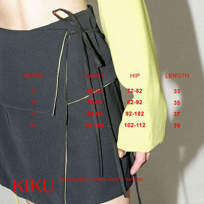 KIKU REVERSIBLE WRAP SKIRT